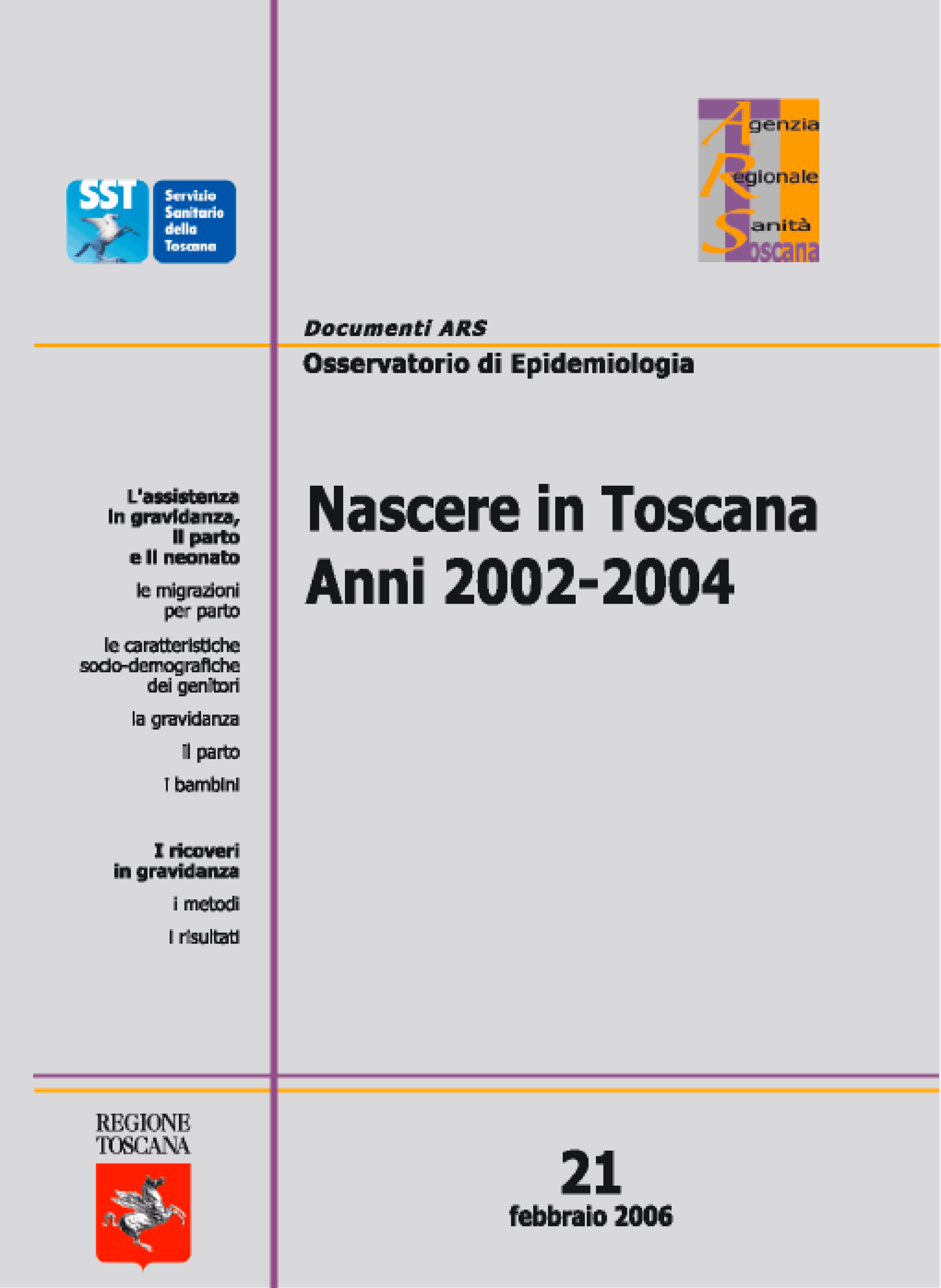 Immagine copertina Collana dei Documenti ARS, n. 21