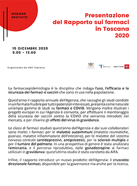 webinar presentazione Rapporto farmaci in Toscana 2020