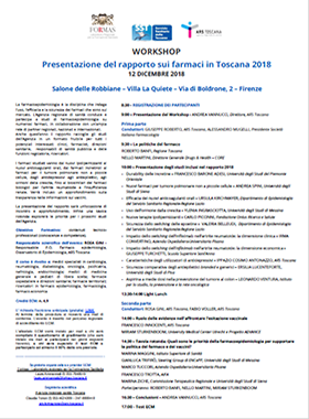 Presentazione del rapporto sui farmaci in Toscana 2018